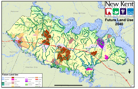 Map of New Kent County's 2040 Future Land Use